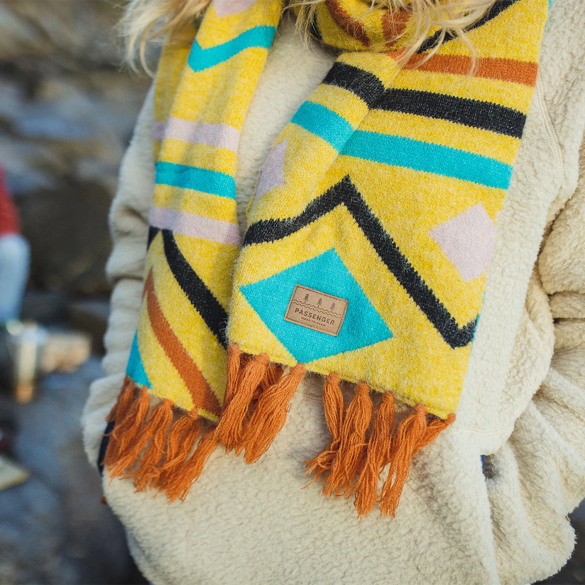 Cabin Scarf - Ochre Yellow - Image 3