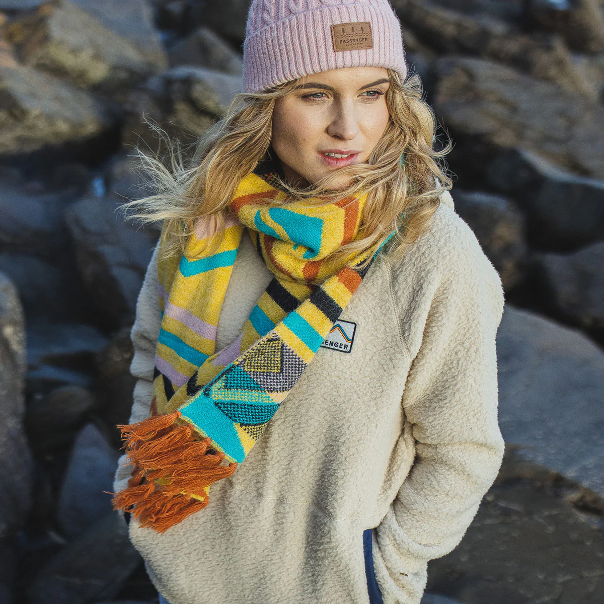 Cabin Scarf - Ochre Yellow - Image 4