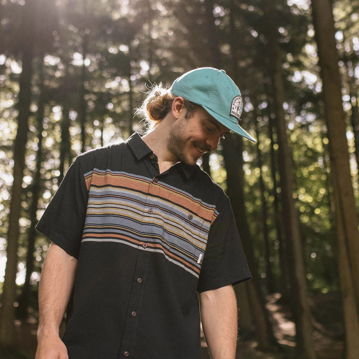 Ebb Organic Cotton Short Sleeve Shirt - Black Stripe - Image 6