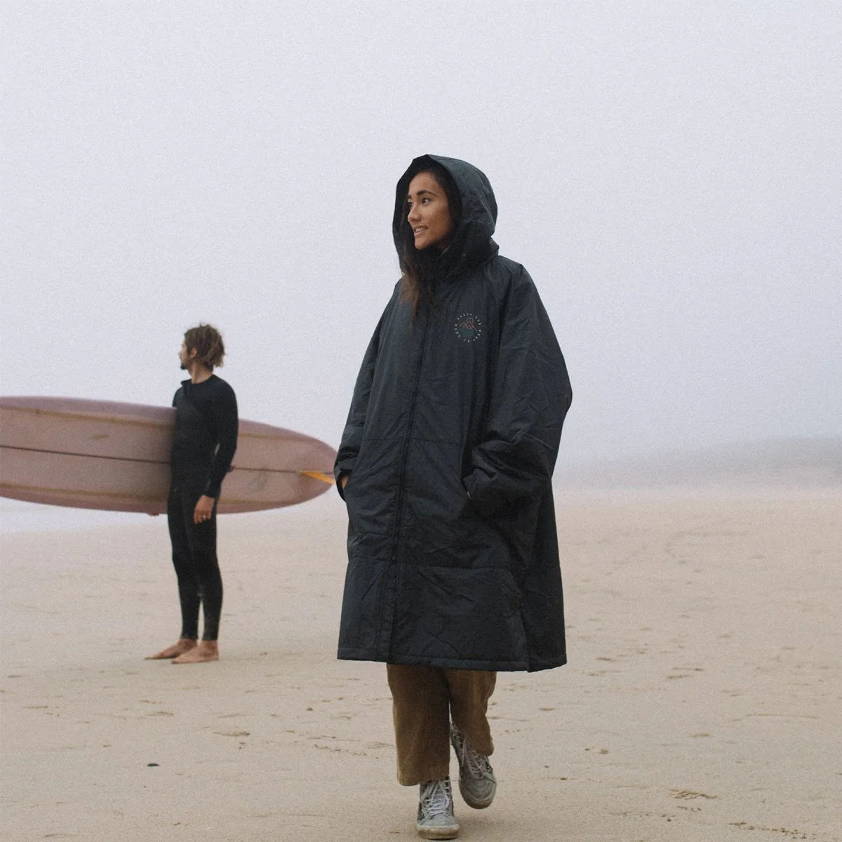 Escapism Towel Lined Changing Robe - Black - Image 3