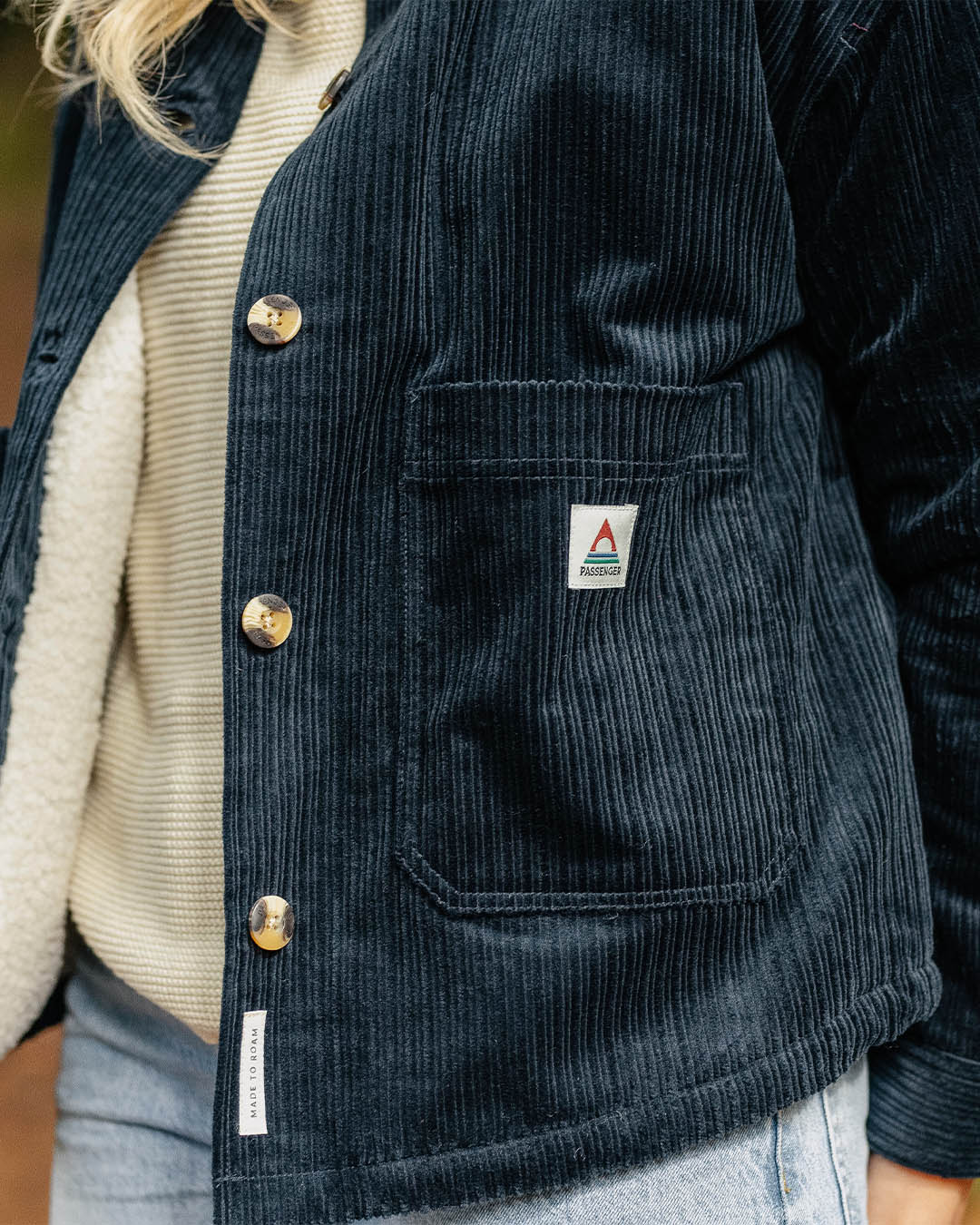 Flint Corduroy Overshirt - Deep Navy - Image 3