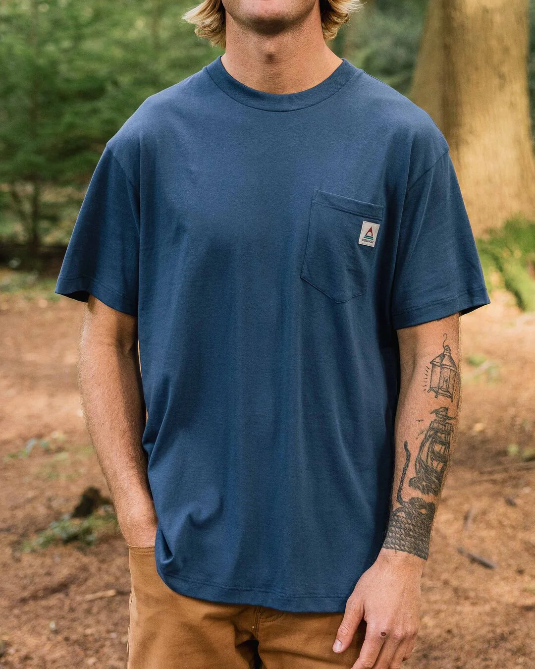 Heritage Organic Relaxed Fit T-Shirt - Dark Denim - Image 3