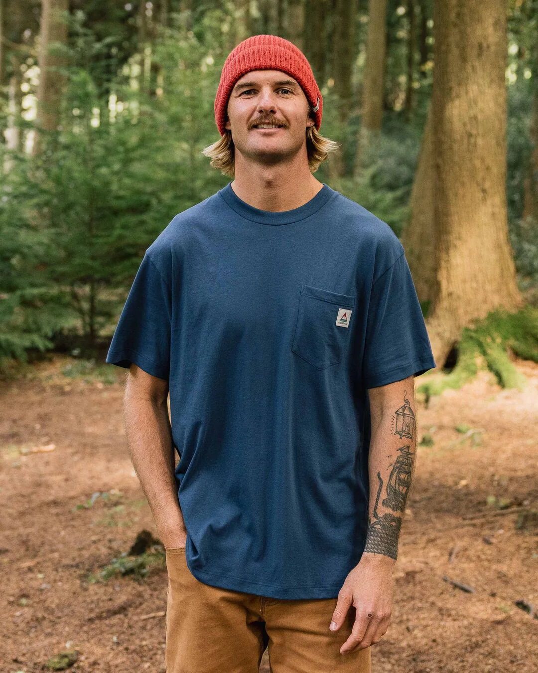 Heritage Organic Relaxed Fit T-Shirt - Dark Denim - Image 4