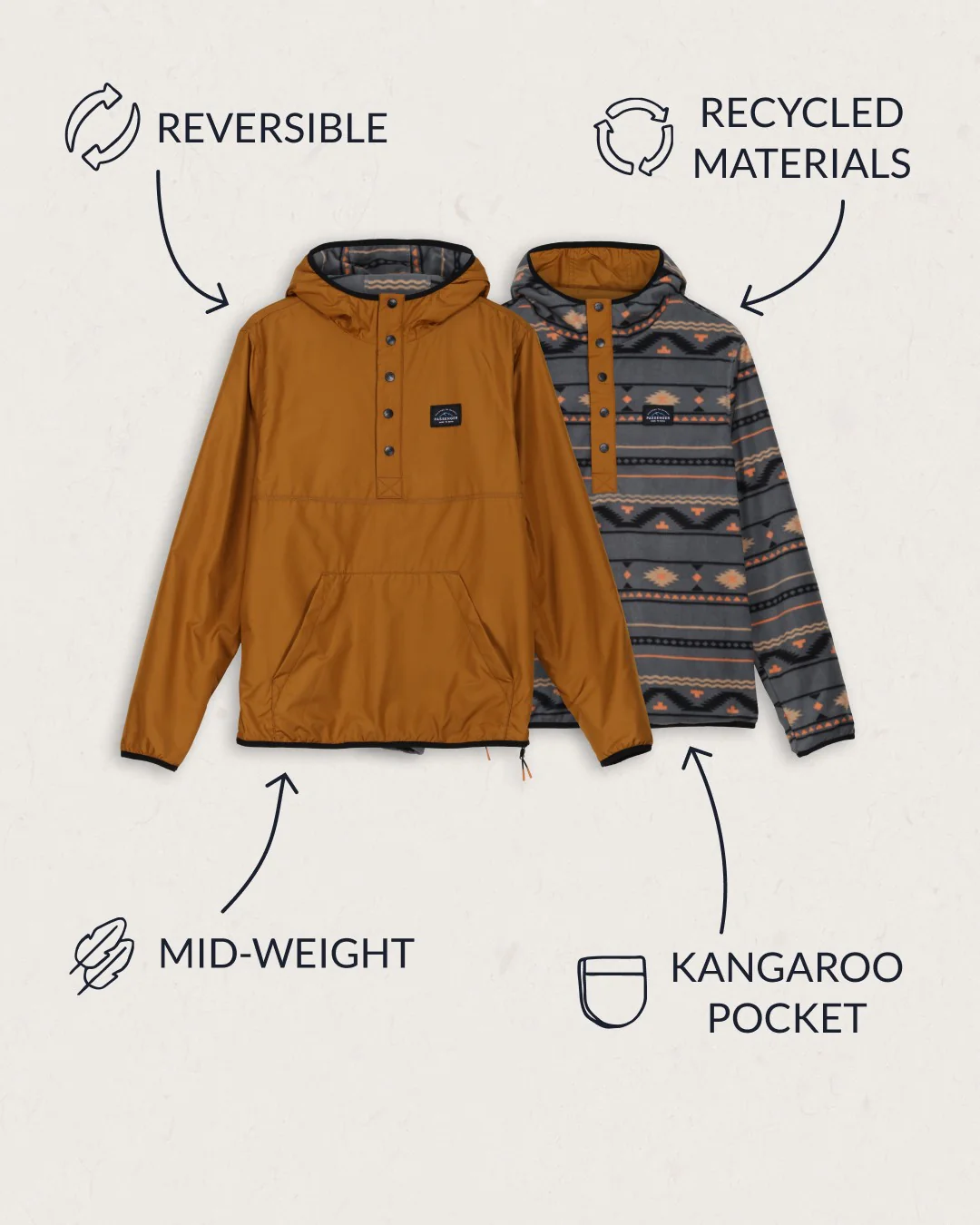 Journey Reversible Jacket - Golden Brown - Image 3