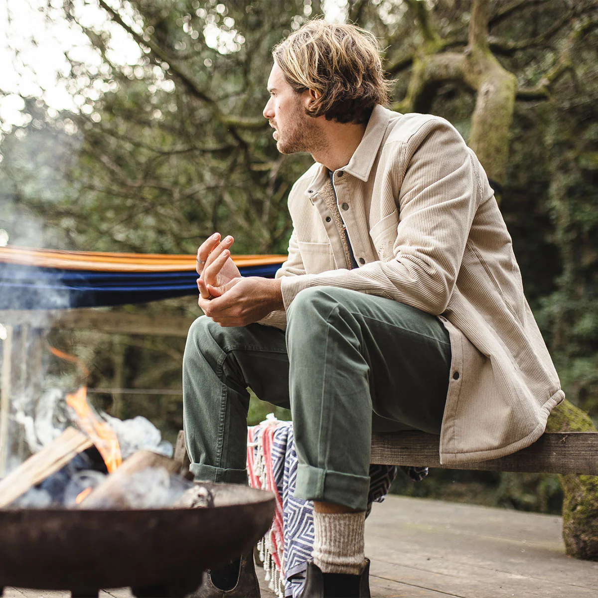 Kodiak Sherpa Lined Cord Overshirt - Feather Grey - Image 6