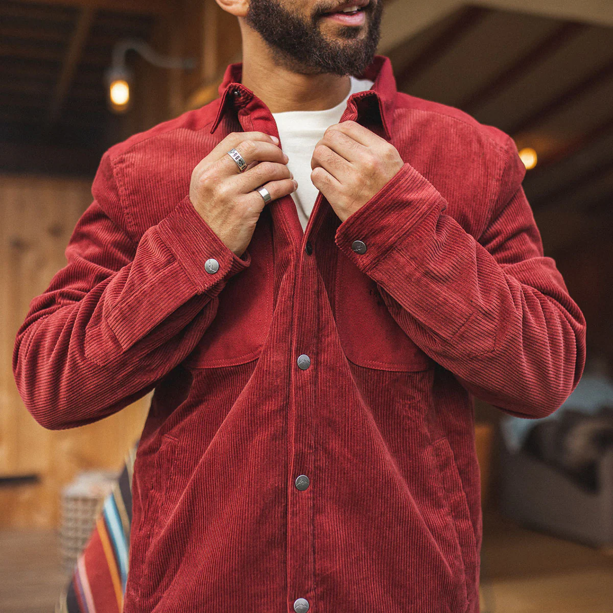 Kodiak Sherpa Lined Cord Overshirt - Russet Brown - Image 11