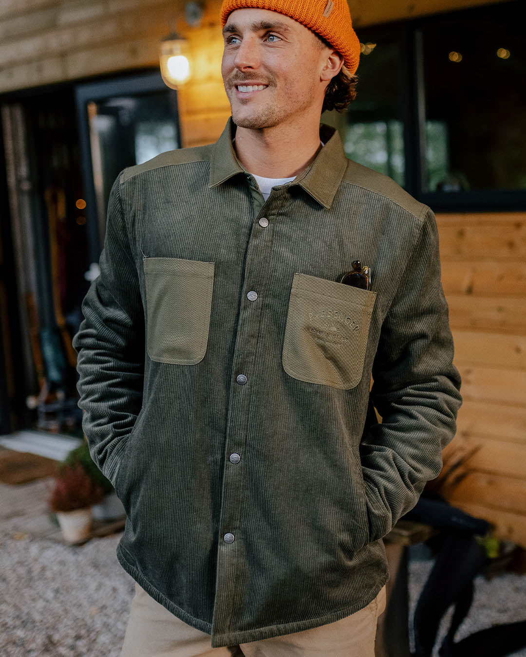 Kodiak Sherpa Lined Cord Overshirt - Dusty Olive - Image 5
