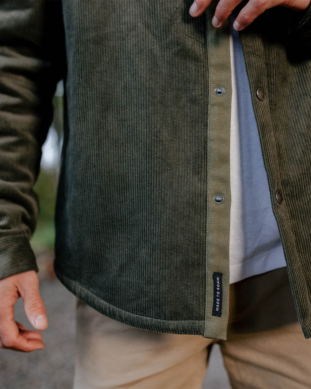 Kodiak Sherpa Lined Cord Overshirt - Dusty Olive - Image 7