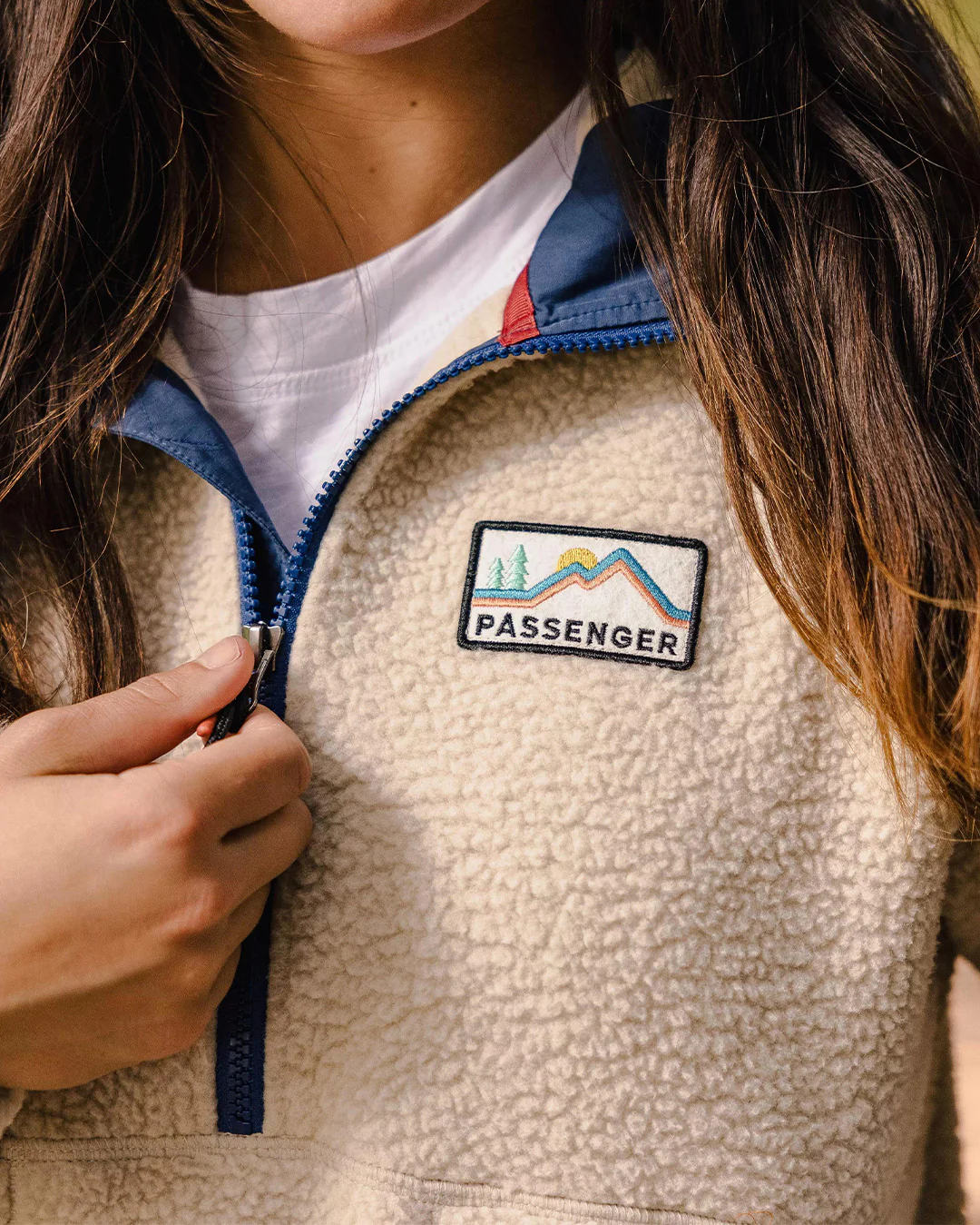 Maine 1/2 Zip Sherpa Fleece - Oatmeal - Image 5