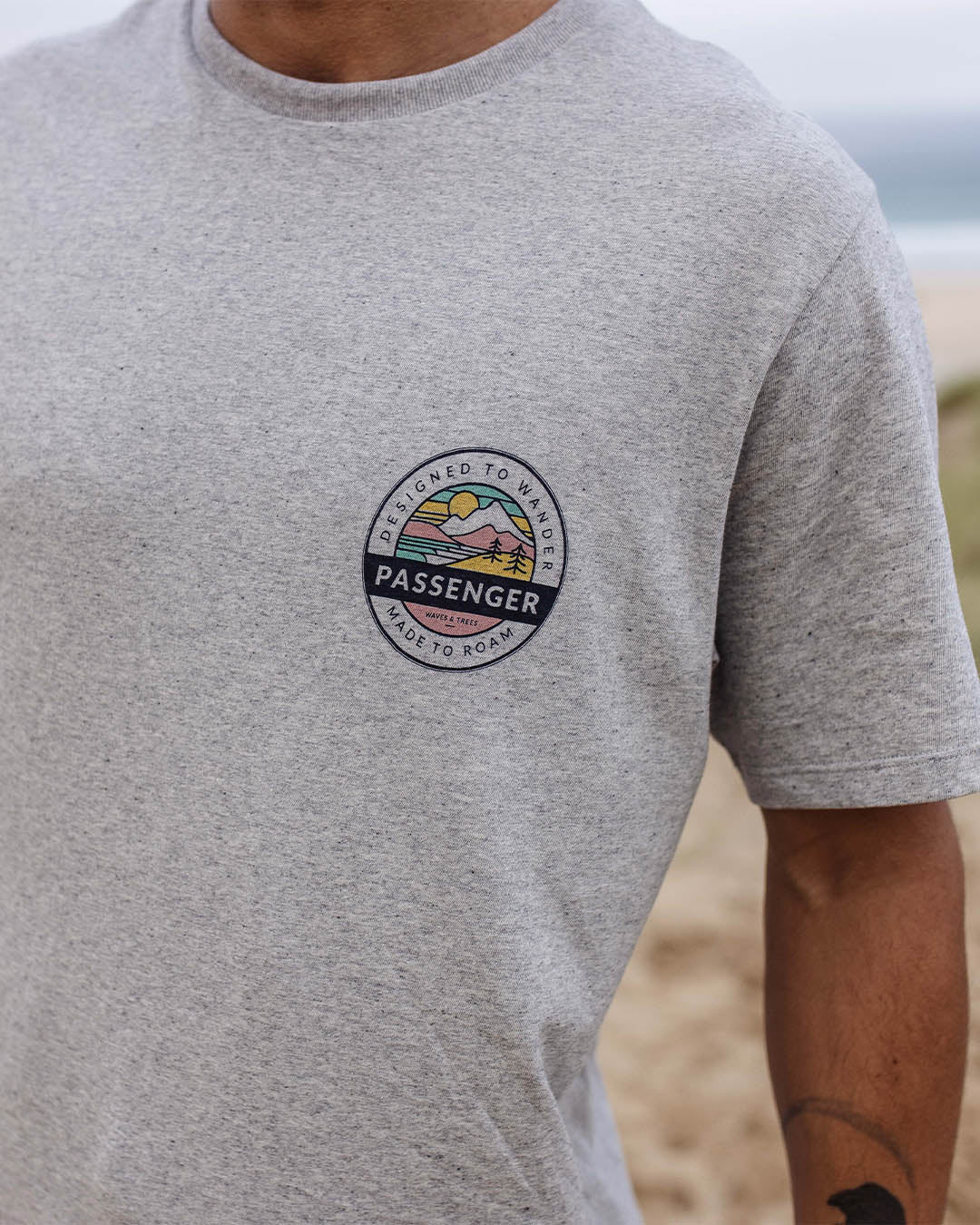 Odyssey Organic Cotton T-Shirt - Grey Marl - Image 4