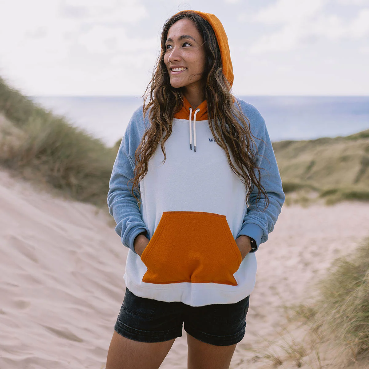 Rainbow Polar Fleece Hoodie - Blue Glass - Image 5