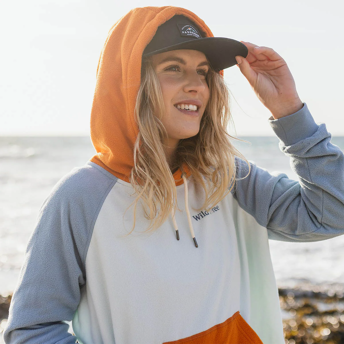 Rainbow Polar Fleece Hoodie - Blue Glass - Image 6