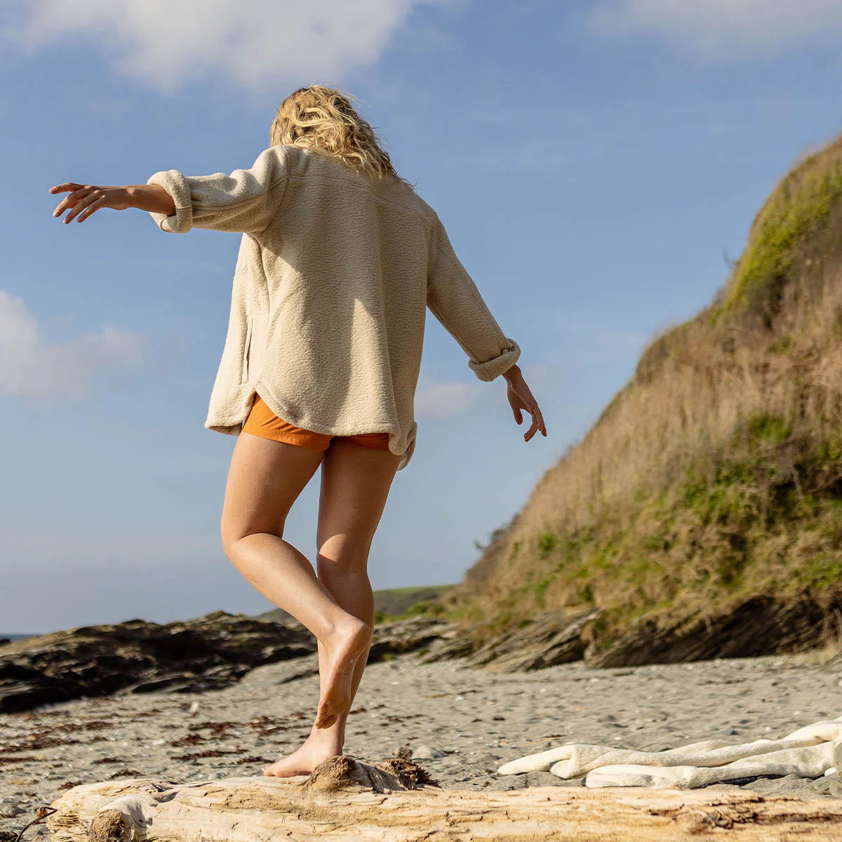 Rappel Sherpa Fleece Oversized Shirt - Oatmeal - Image 5