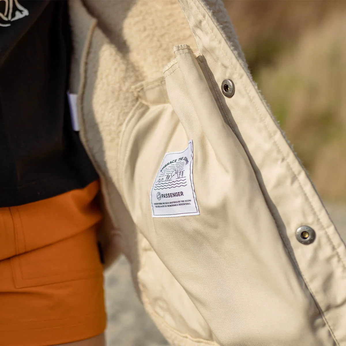 Rappel Sherpa Fleece Oversized Shirt - Oatmeal - Image 6