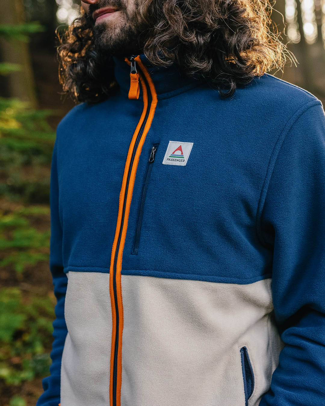 Ridge Full Zip Polar Fleece - Dark Denim/Oatmeal - Image 5