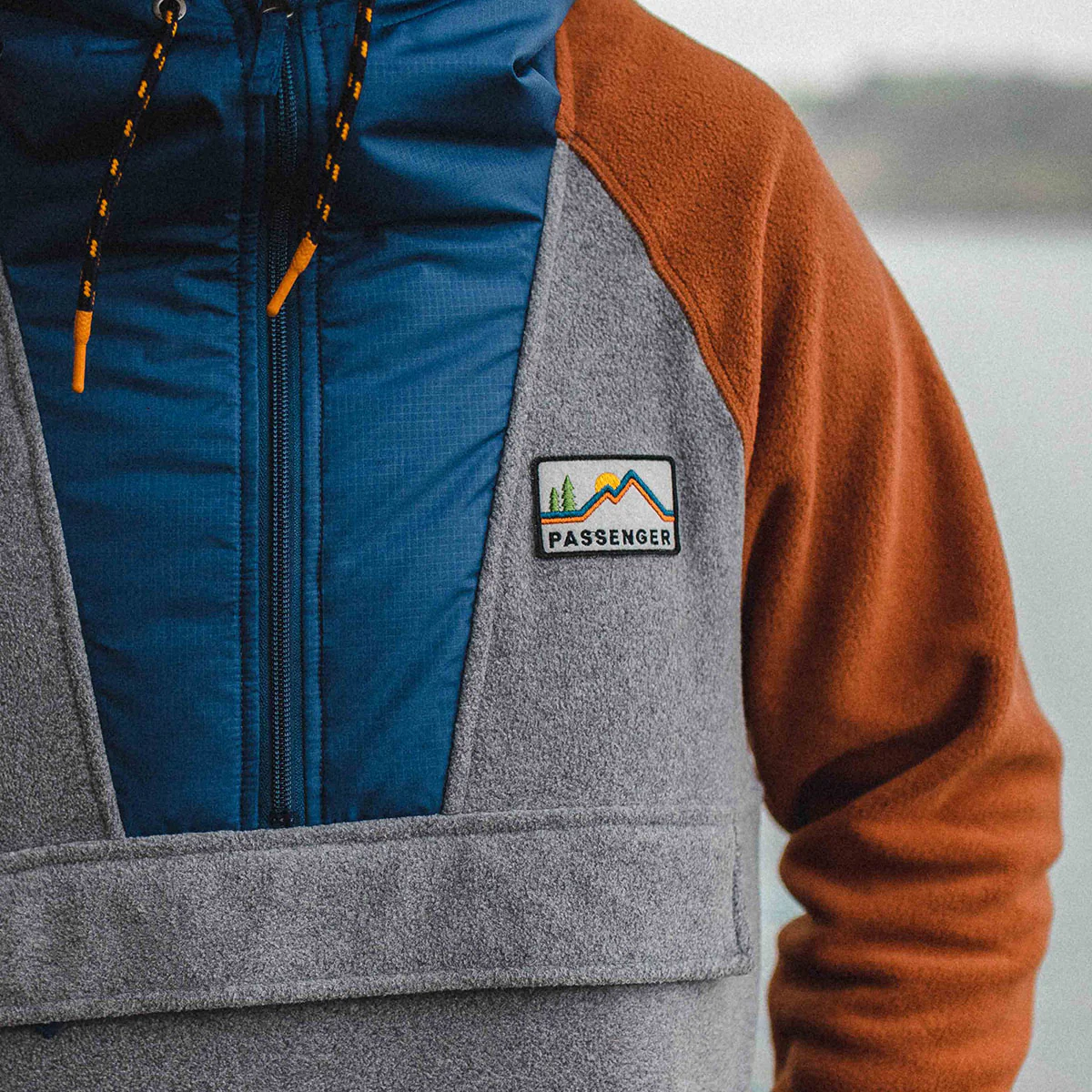 Woodland 1/2 Zip Polar Fleece - Grey Marl - Image 3