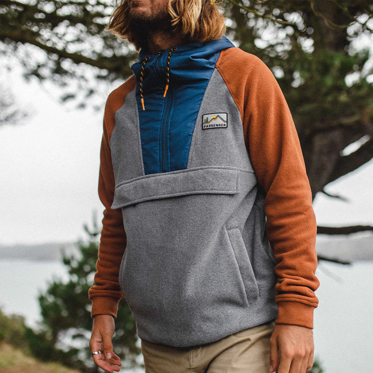 Woodland 1/2 Zip Polar Fleece - Grey Marl - Image 7